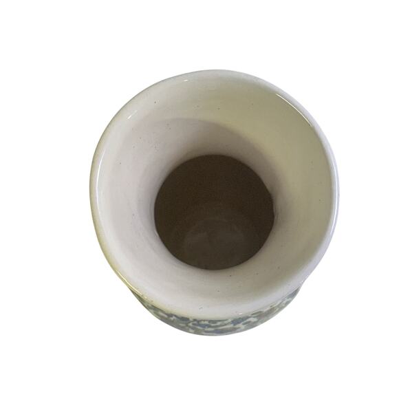 Israeli Pottery 12" Hand Painted Vibrant Glazed Floral Geometric Art Vase - Picture 7 of 8